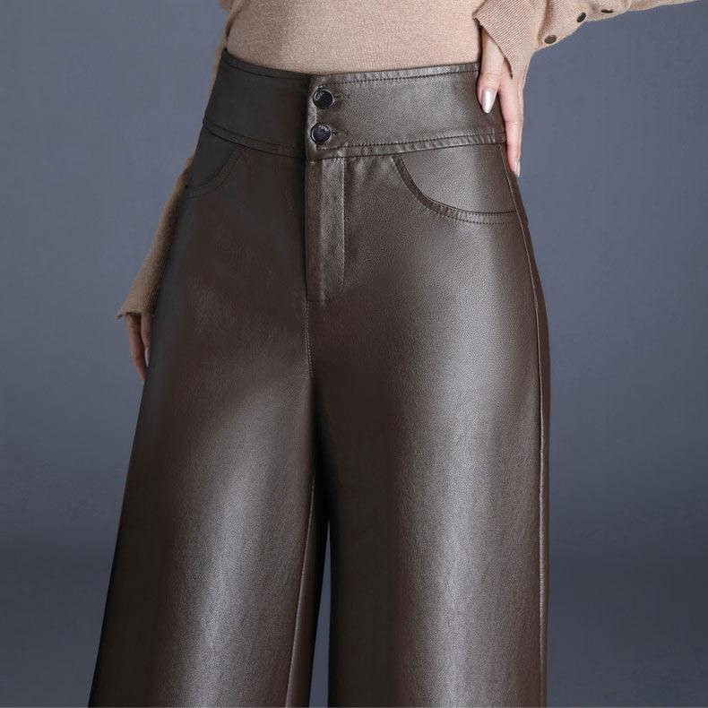 Aurelia Wide Leg Leather Pants