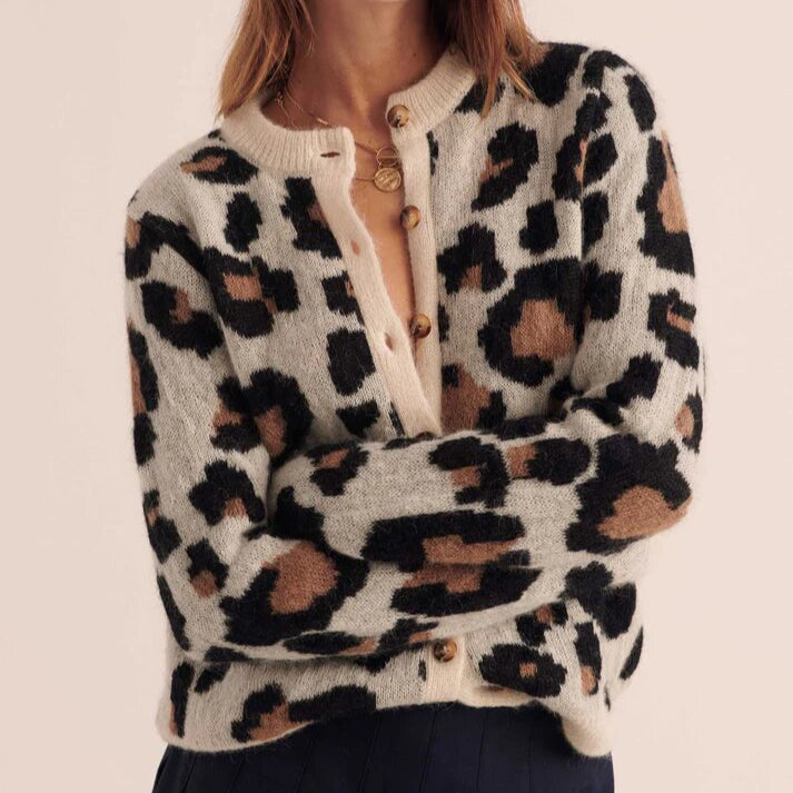 Leopard Knit Cardigan