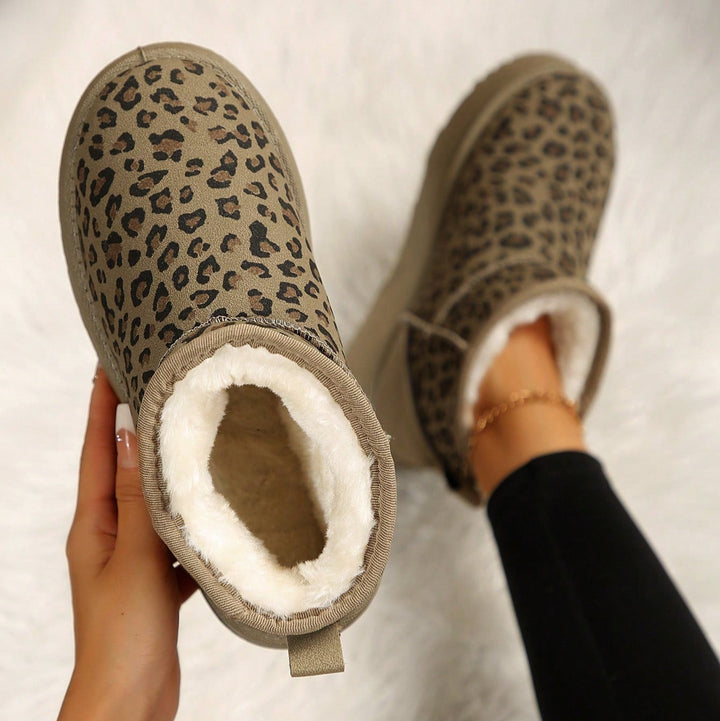 Leopard Winter Ankle Boots