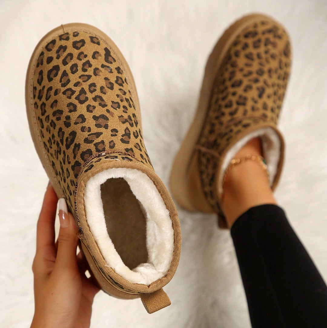 Leopard Winter Ankle Boots