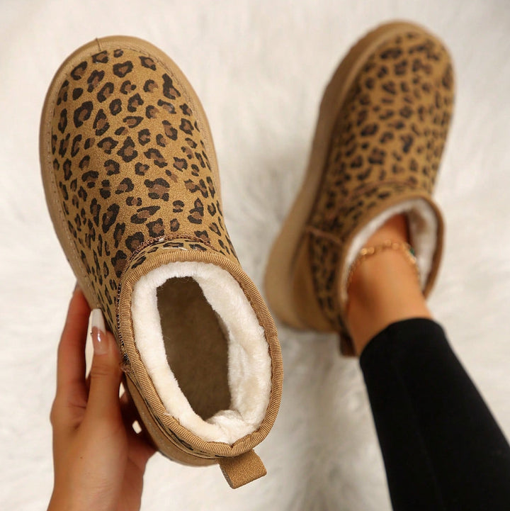 Leopard Winter Ankle Boots