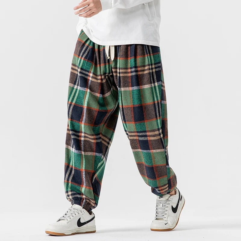 Retro Plaid Jogger Pants