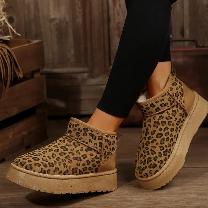 Leopard Winter Ankle Boots