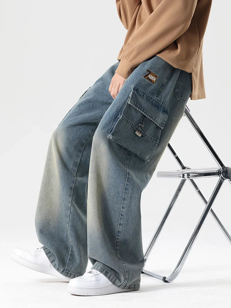 Denim Cargo Jogger Pants