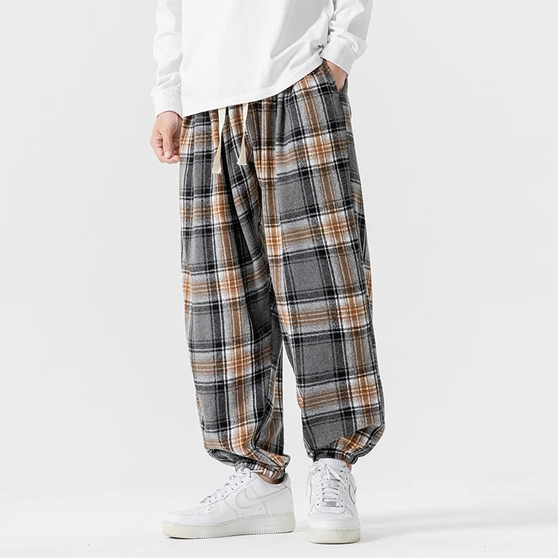 Retro Plaid Jogger Pants