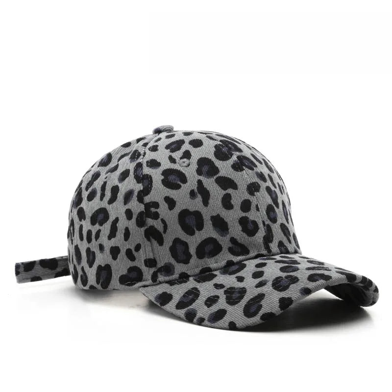 Corduroy Leopard Print Cap