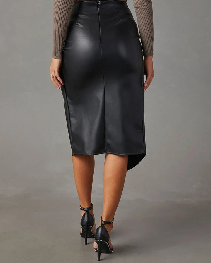 Knot Vegan Leather Skirt