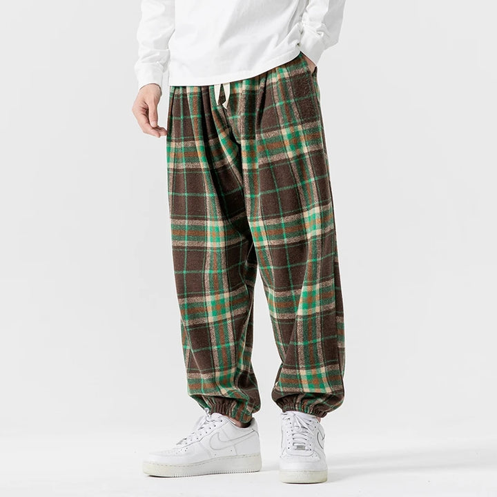 Retro Plaid Jogger Pants