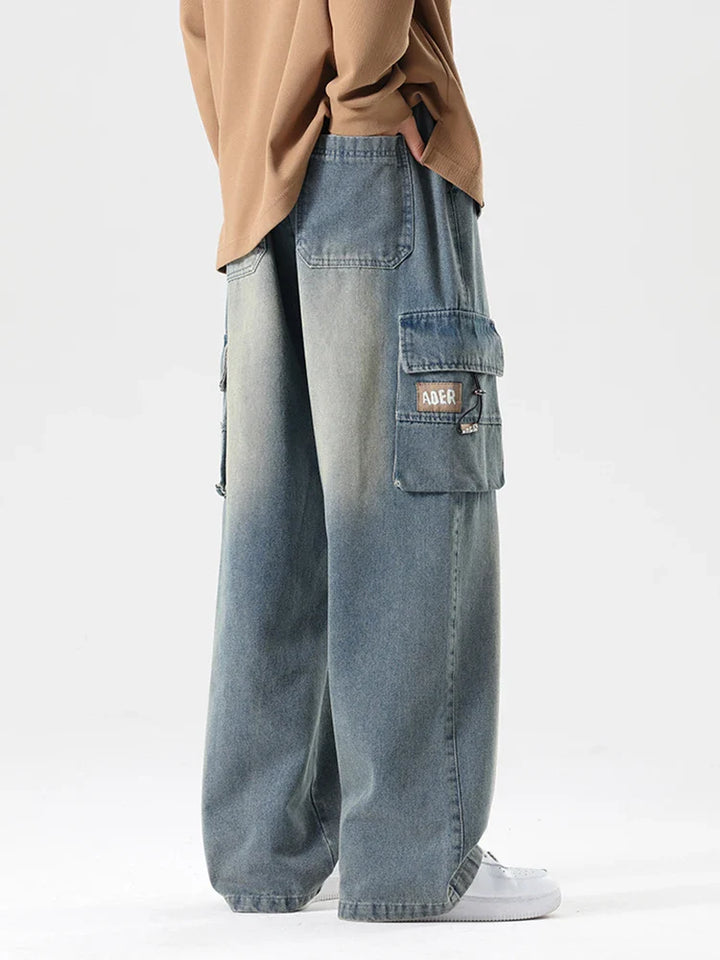 Denim Cargo Jogger Pants